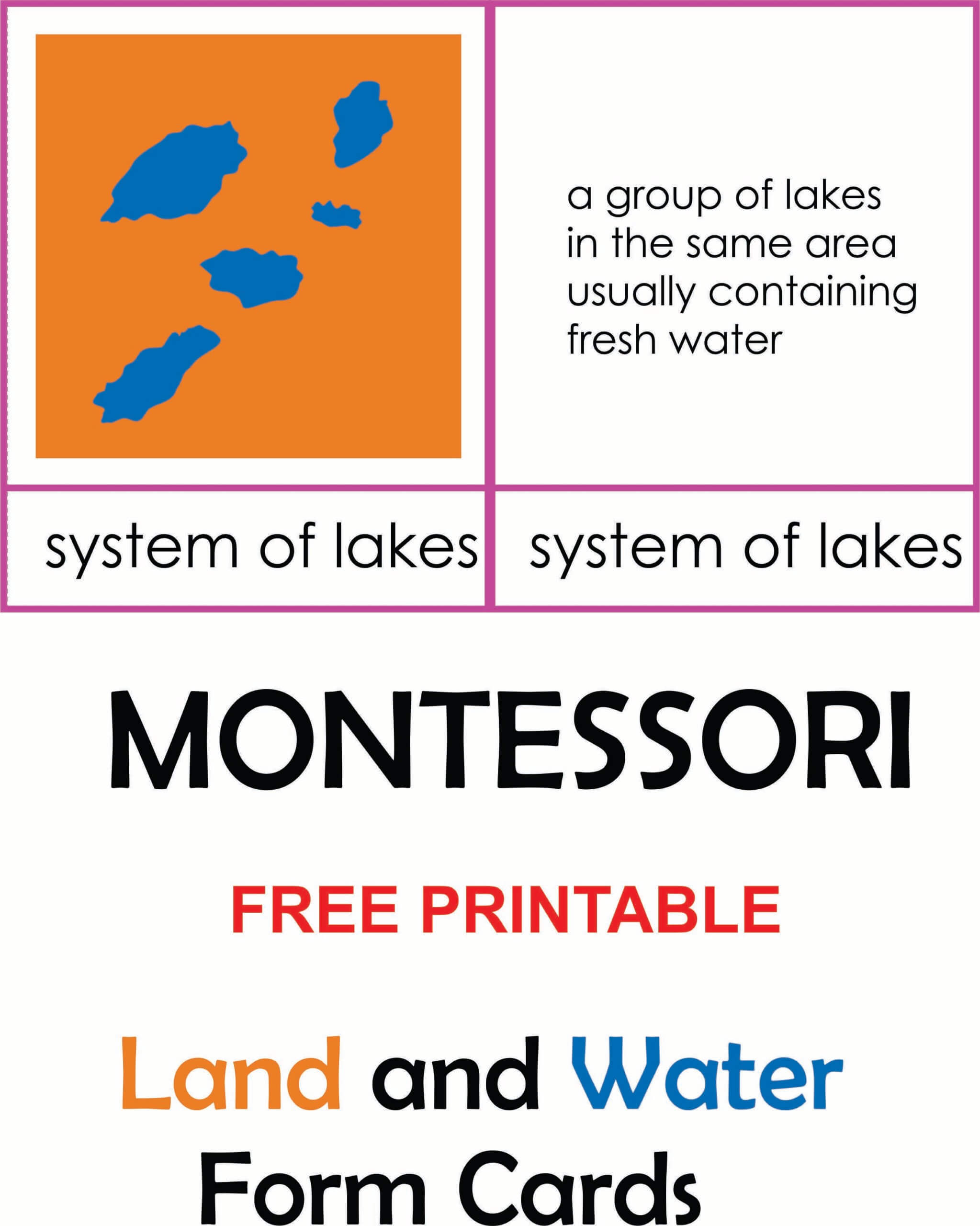 Montessori Land Formation Cards Free Printable