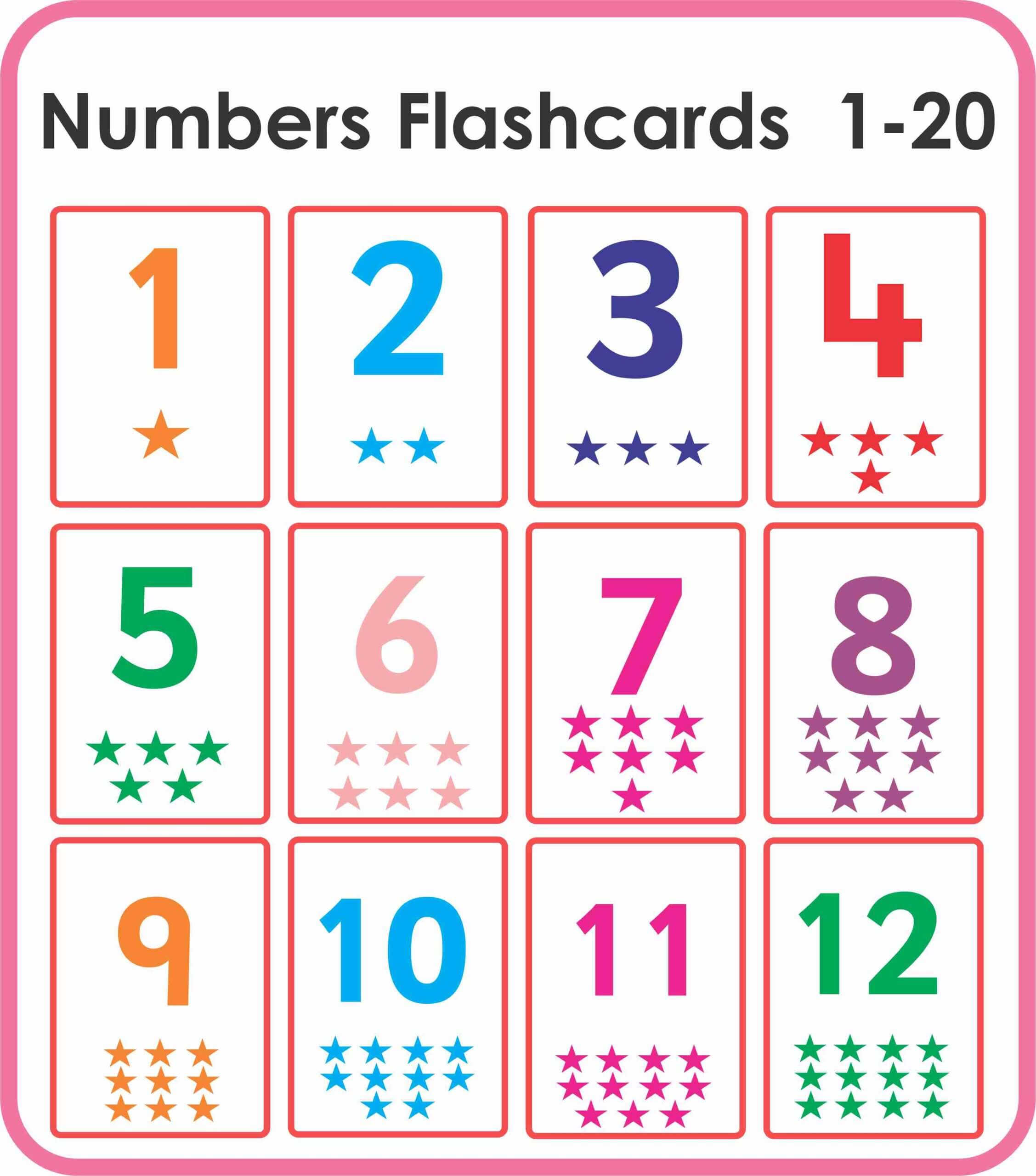 Number Flashcards- 1 To 20 Free Printable | Montessoriseries