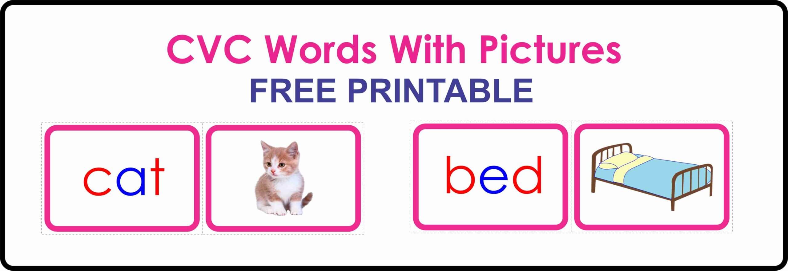 CVC Words With Pictures Printable Montessoriseries