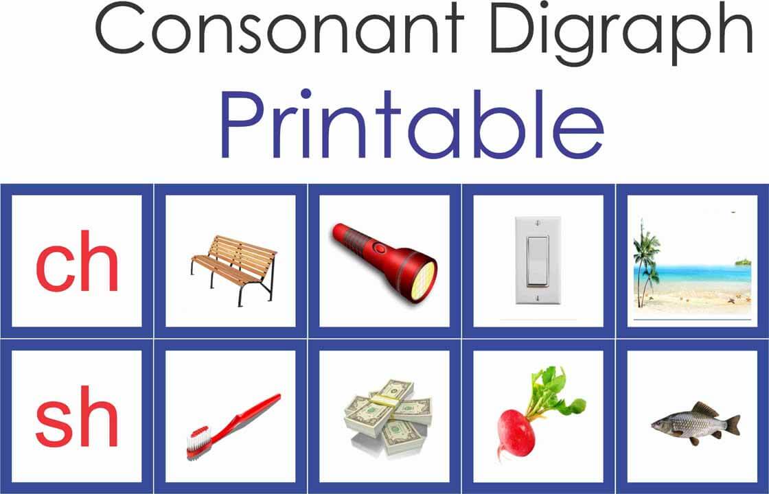 Consonant Digraphs- Worksheets And Word Lists | Montessoriseries